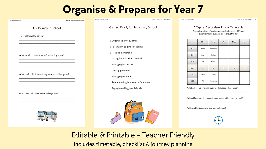Year 6 Transition to Secondary School Activity Pack (Post-SATs Support ...