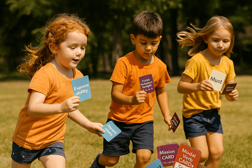 Free Printable Modal Verbs Card Grammar Game for Kids - Magic Kids Learning