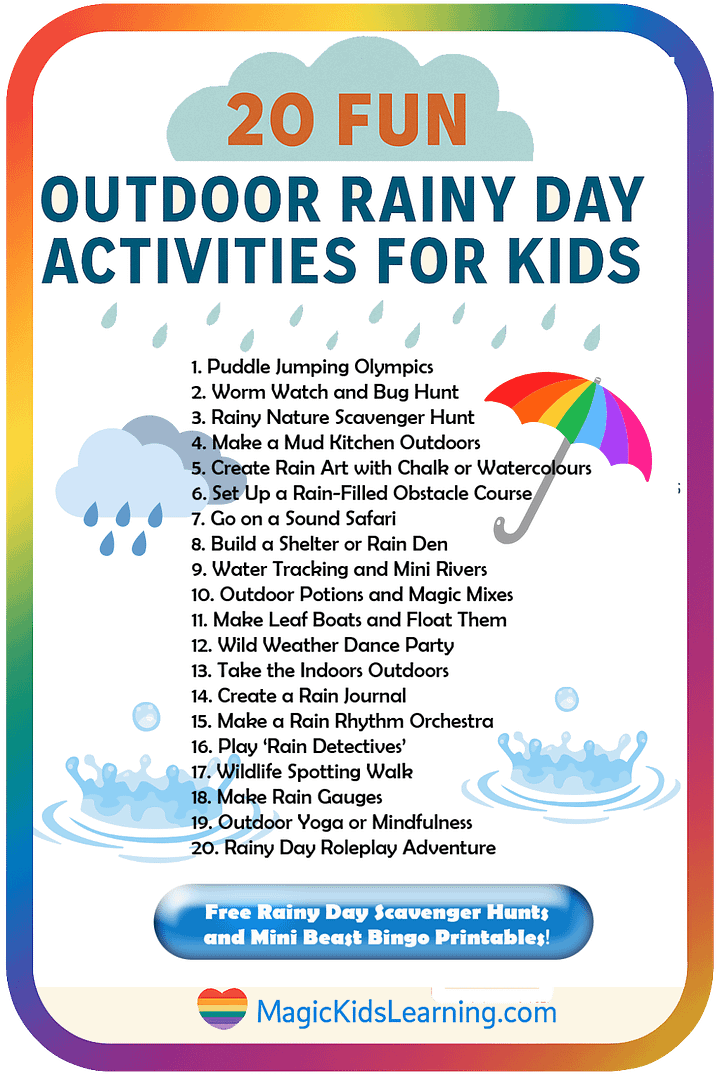 20 Rainy Day Outdoor Activities for Kids (Outdoor Learning Ideas ...