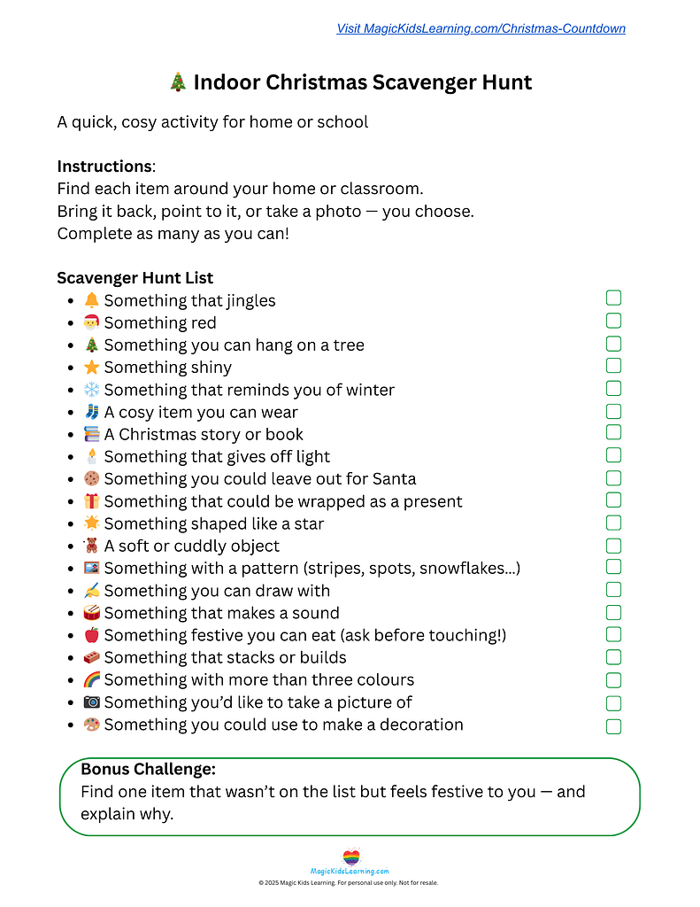 indoor-christmas-scavenger-hunt-for-kids-free-printable-magic-kids-learning for Free Printable Indoor Christmas Scavenger Hunt Indoor Christmas Scavenger Hunt for Kids - Free Printable - Magic Kids Learning for Free Printable Indoor Christmas Scavenger Hunt
